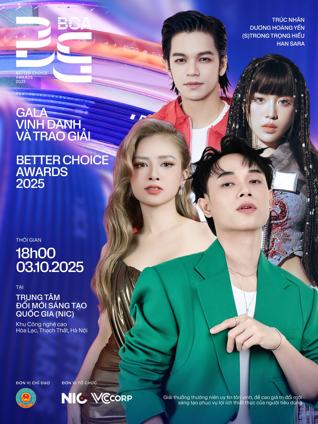 Dàn nghệ sĩ biểu diễn tại Gala Better Choice Awards 2025 Nghệ sĩ biểu diễn Gala Better Choice Awards 2025