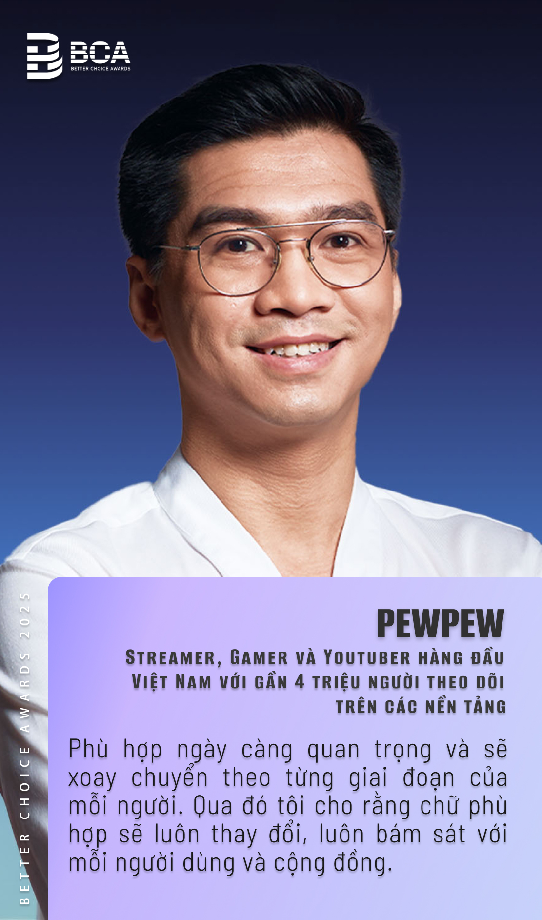 PewPew nói về Better Choice Awards: 'Phù hợp' chính là từ khóa then chốt trong mùa giải năm nay- Ảnh 1. Streamer PewPew chia sẻ về tính phù hợp ảnh hưởng tới quyết định người dùng