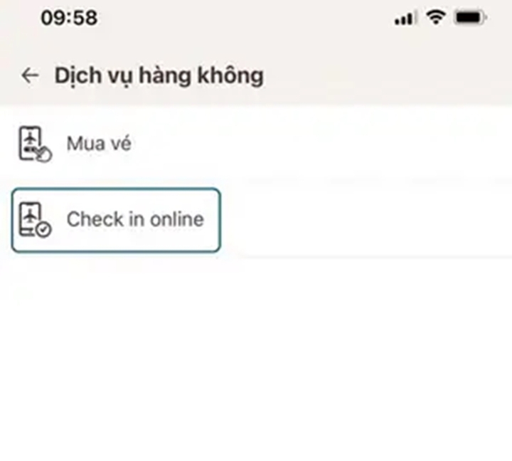 Giao diện lựa chọn hãng bay trong VNeID
